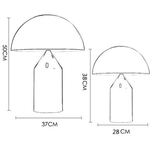 Mira Lampe de Table Champignon Minimaliste, Métal, Noir/Blanc/Or, Chambre
