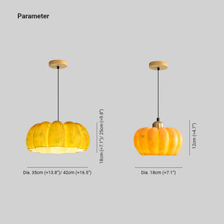 Arisha Citrouille Suspension Jaune Résin Chambre à Coucher Salle à Manger