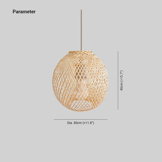 Ritta Suspension Ronde Créative Bambou Chambre à Coucher Salon