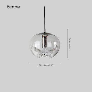 Valentina Suspension Moderne Transparent Onde Métal Verre Chambre à Coucher