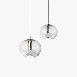 Valentina Suspension Moderne Transparent Onde Métal Verre Chambre à Coucher