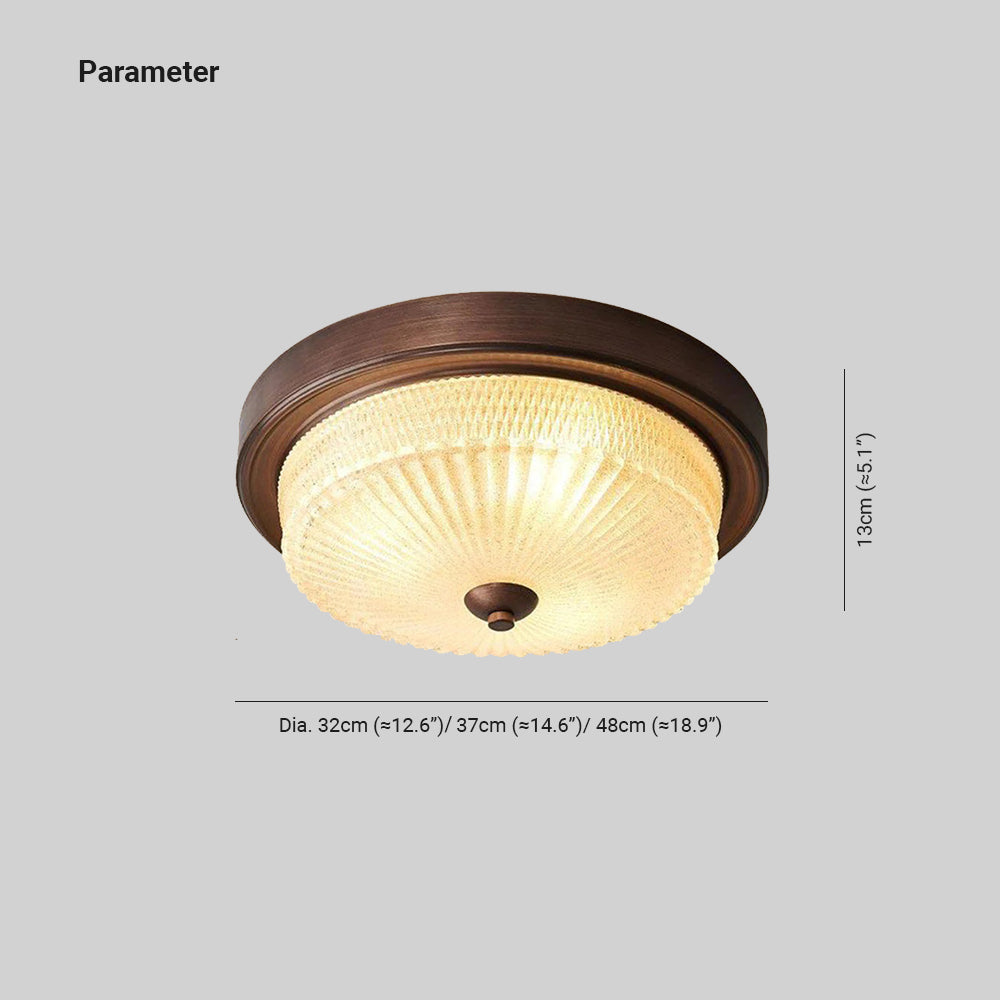 Silva Plafonnier Vintage Rond Verre Chambre à Coucher
