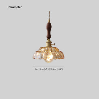 Valentina Moderne LED Suspension Bois Métal/Verre Chambre À Coucher