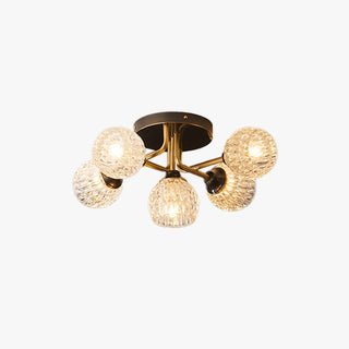 Valentina Luxueux Plafonnier Verre Métal Salon