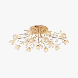Valentina Fleur Nordique LED Plafonnier Verre Salon