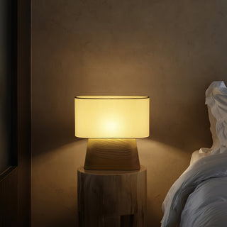 Grashen Lampe de Table en Bois Et Tissu