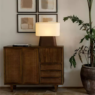Grashen Lampe de Table en Bois Et Tissu