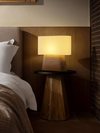 Grashen Lampe de Table en Bois Et Tissu