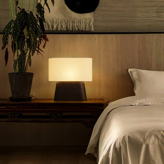 Grashen Lampe de Table en Bois Et Tissu