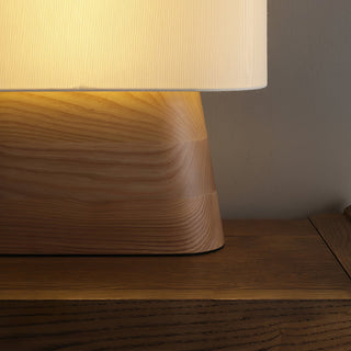 Grashen Lampe de Table en Bois Et Tissu