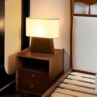 Grashen Lampe de Table en Bois Et Tissu