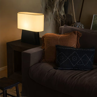 Grashen Lampe de Table en Bois Et Tissu
