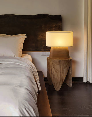 Grashen Lampe de Table en Bois Et Tissu