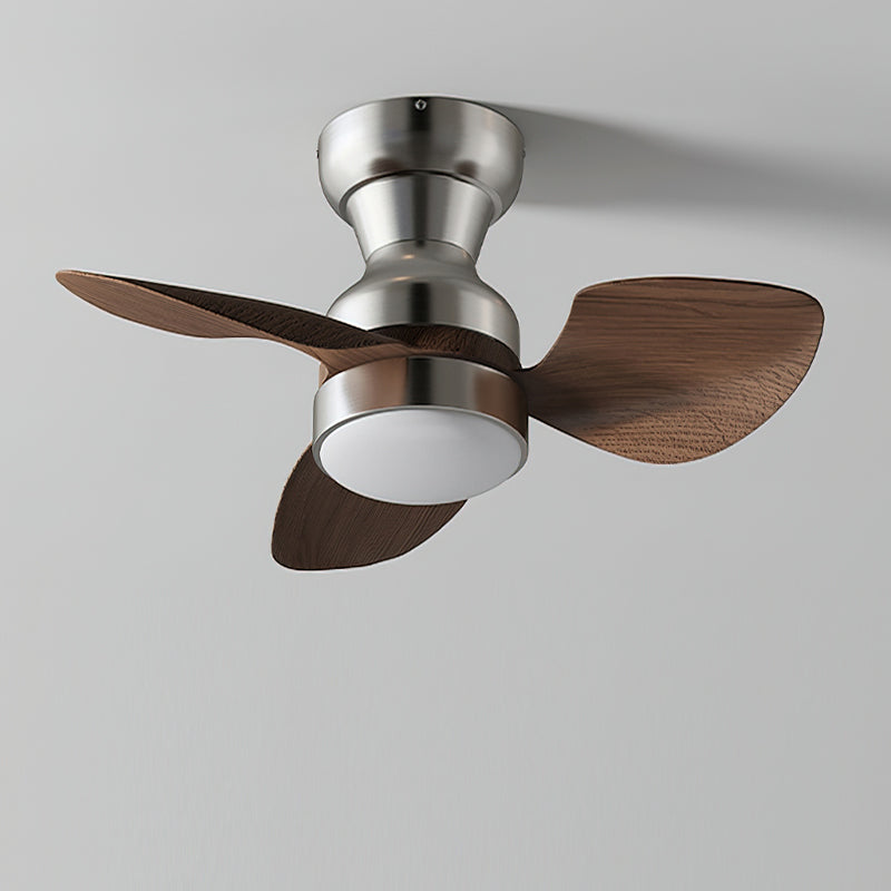 Haiku ceiling fan light shown in a modern bedroom setting.
