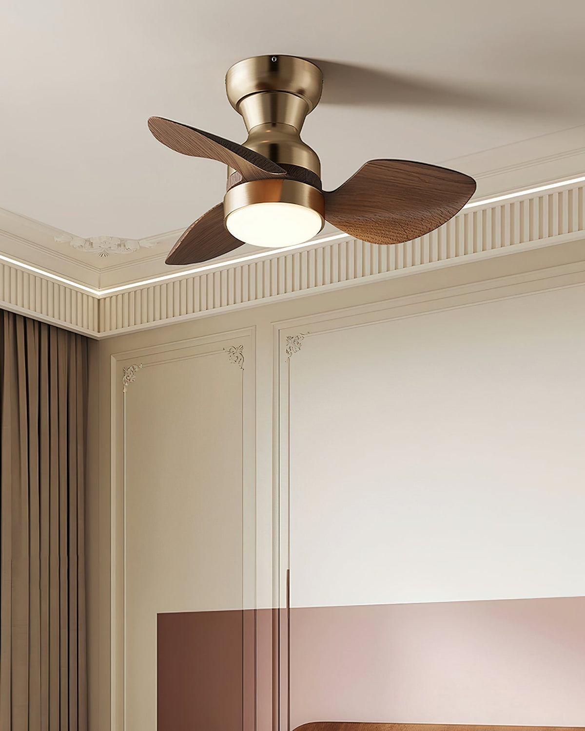 The white finish of the Haiku ceiling fan light.