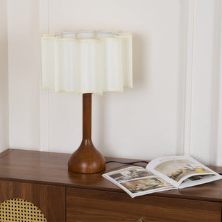 Livenq Lampe de Table en Bois Et Tissu Style Rétro
