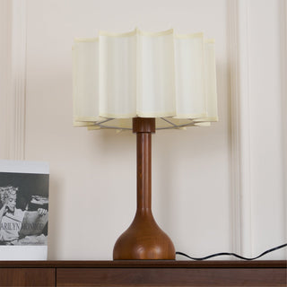 Livenq Lampe de Table en Bois Et Tissu Style Rétro