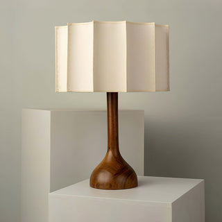 Livenq Lampe de Table en Bois Et Tissu Style Rétro