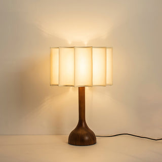 Livenq Lampe de Table en Bois Et Tissu Style Rétro