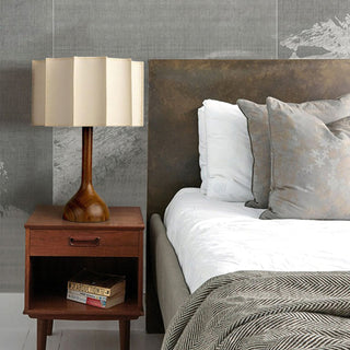 Livenq Lampe de Table en Bois Et Tissu Style Rétro