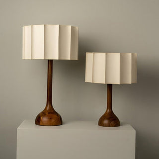 Livenq Lampe de Table en Bois Et Tissu Style Rétro