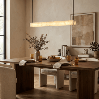 Halia Alabaster Linear Pendant Lamp-Neutral Decor