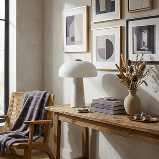 Haloire Marble Table Lamp-Neutral Decor