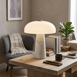 Haloire Marble Table Lamp-Neutral Decor
