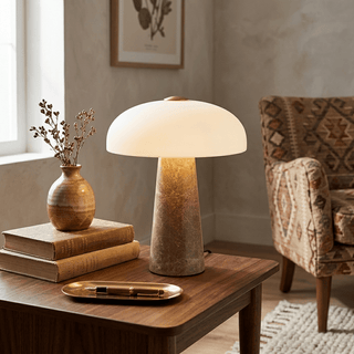 Haloire Marble Table Lamp-Neutral Decor