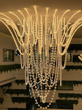 PearlCascade Lustre Perlé en Verre