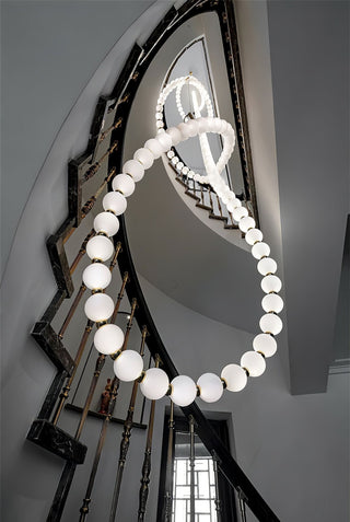PearlCascade Lustre Perlé en Verre