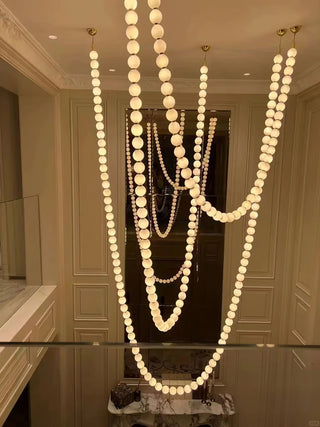 PearlCascade Lustre Perlé en Verre