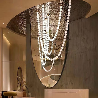 PearlCascade Lustre Perlé en Verre