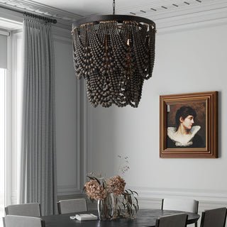 Ordore Lustre Bois Métal Luxe Postmoderne