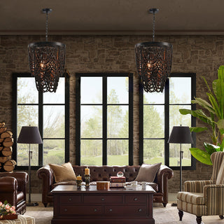 Ordore Lustre Bois Métal Luxe Postmoderne