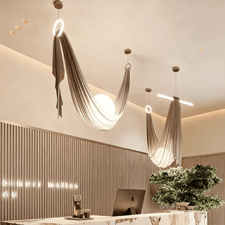 Hammock Fabric Pendant Light-Neutral Decor