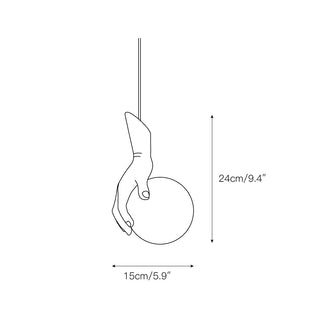 Avnorira Suspension Globe Verre Laiton Main