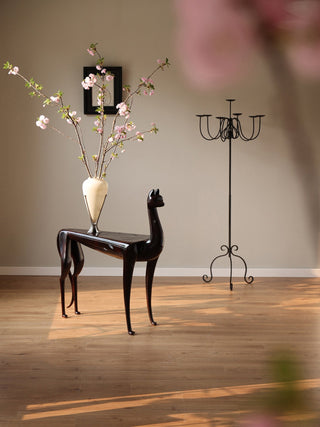 Wrought Iron Floor Candelabra-Neutral Decor