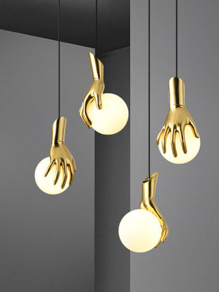 Avnorira Suspension Globe Verre Laiton Main