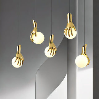 Avnorira Suspension Globe Verre Laiton Main