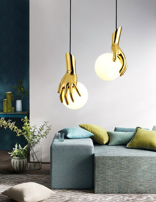 Avnorira Suspension Globe Verre Laiton Main