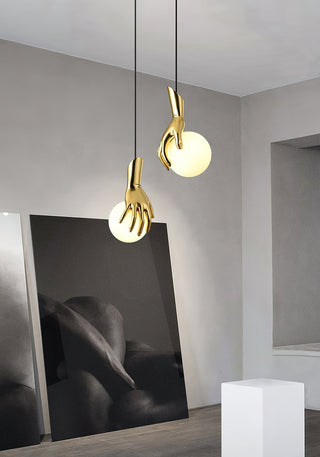 Avnorira Suspension Globe Verre Laiton Main