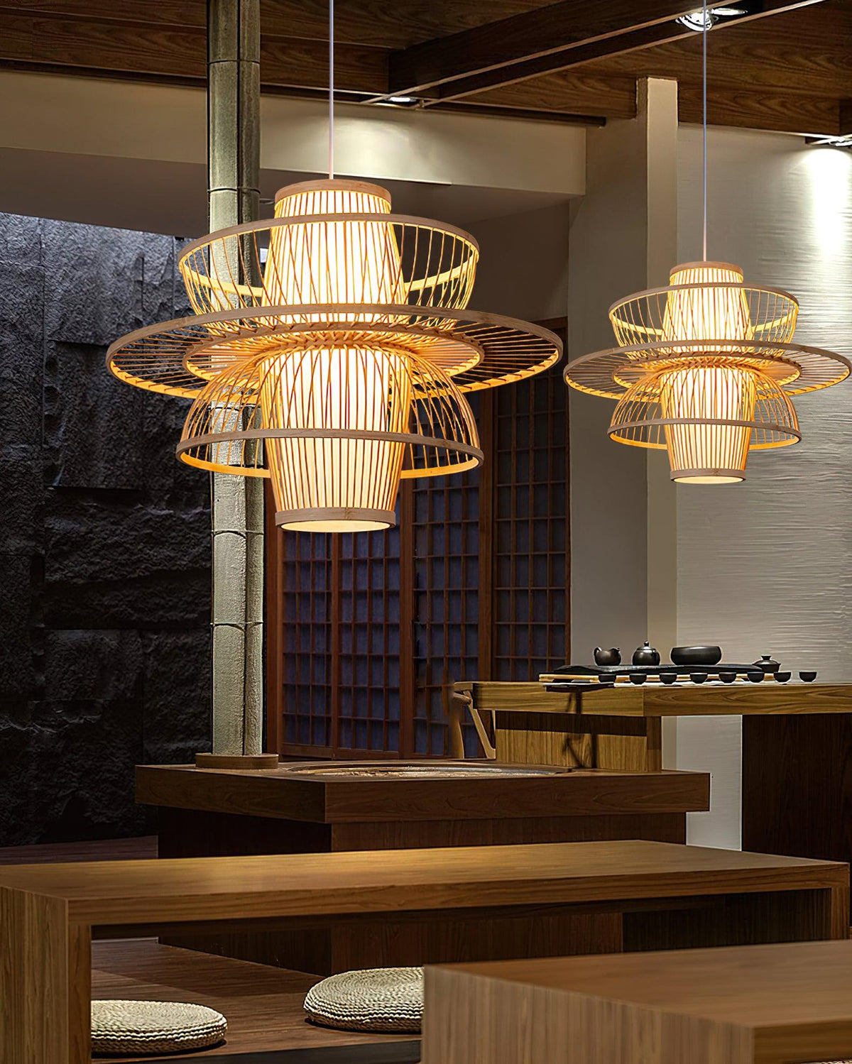 Melane Lampe Suspension en Bambou Sigyn Fait Main