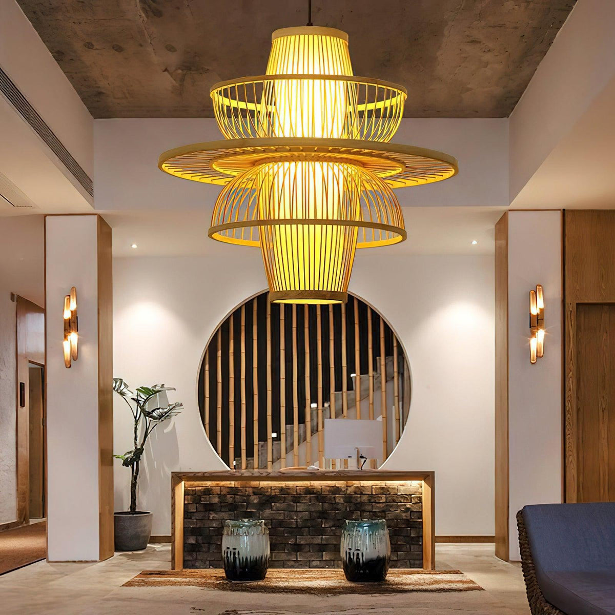 Melane Lampe Suspension en Bambou Sigyn Fait Main