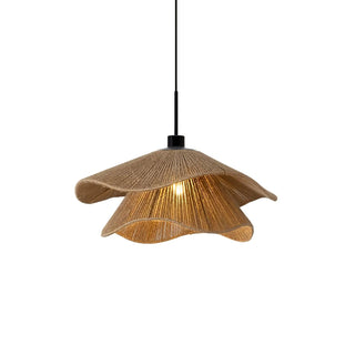 Lustra Suspension Lampe Chapeau de Paille Fait Main à Double Couche