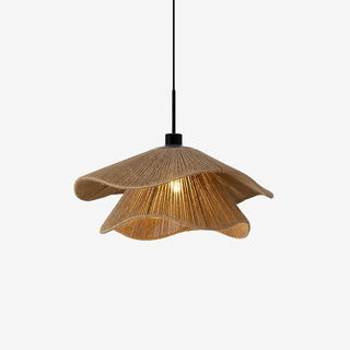 Lustra Suspension Lampe Chapeau de Paille Fait Main à Double Couche