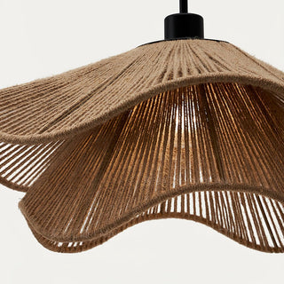 Lustra Suspension Lampe Chapeau de Paille Fait Main à Double Couche