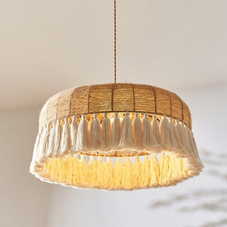Boho Lampe Suspendue en Jute Tissée à la Main
