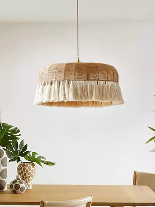 Boho Lampe Suspendue en Jute Tissée à la Main