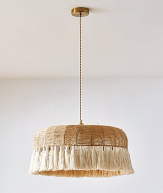 Boho Lampe Suspendue en Jute Tissée à la Main